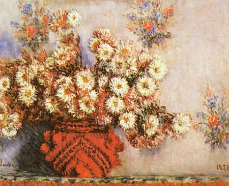 Claude Monet Chrysanthemums ss Sweden oil painting art